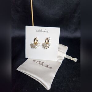 Ettika gold and pearl dangle earrings